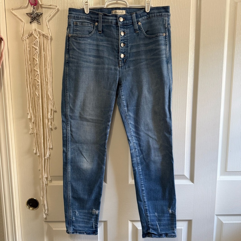 Madewell Women's Slim Straight Leg Jeans Button Front Size 30